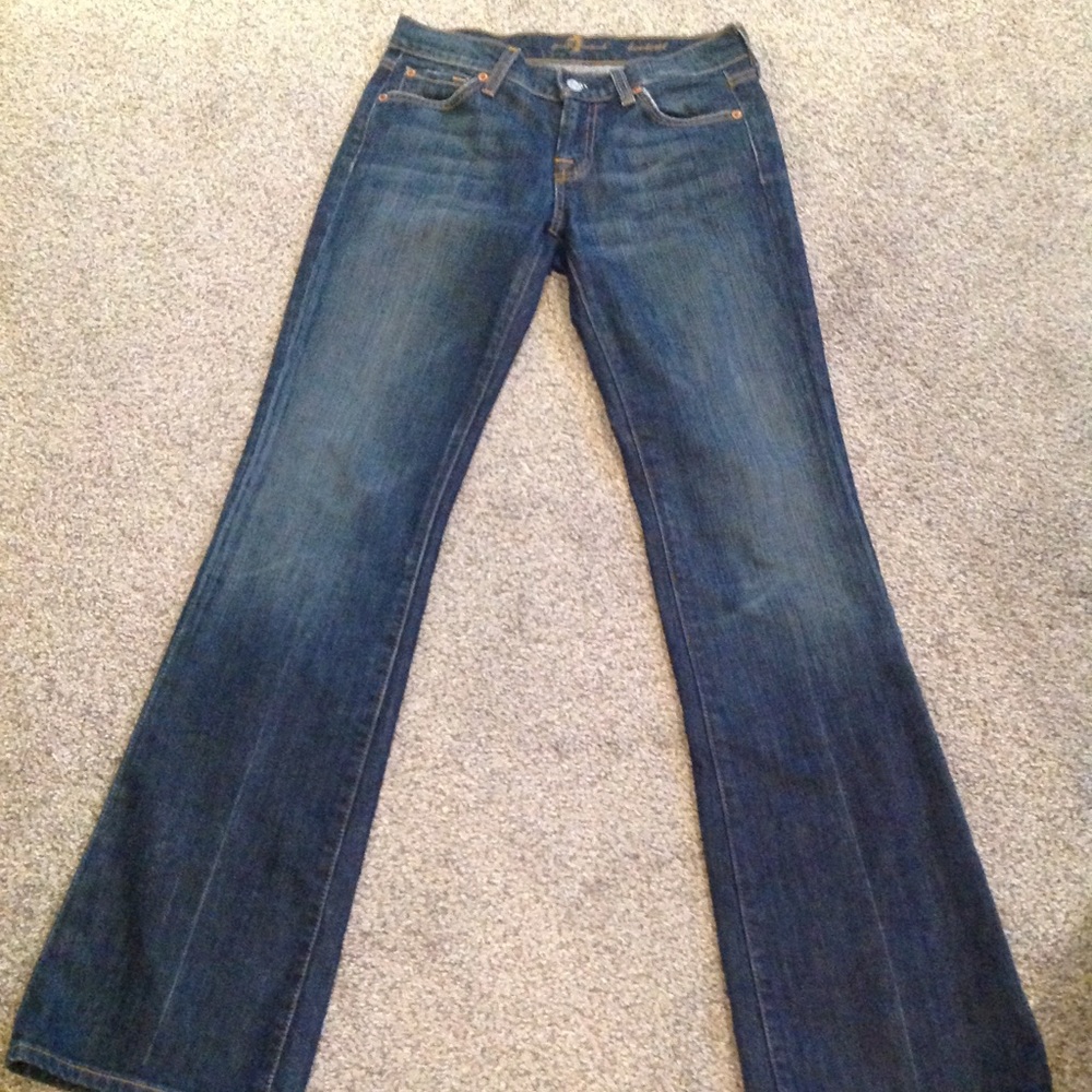 7 For All Mankind Women's Blue Boot Cut Jeans